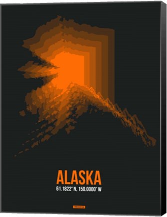 Framed Alaska Radiant Map 6 Print