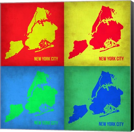 Framed New York Pop Art Map 1 Print