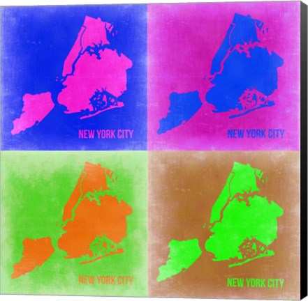 Framed New York Pop Art Map 2 Print