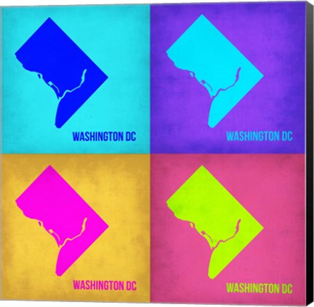 Framed Washington DC Pop Art Map 1 Print