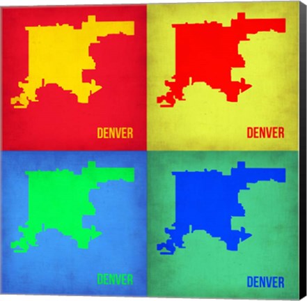 Framed Denver DC Pop Art Map 1 Print