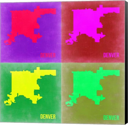 Framed Denver DC Pop Art Map 2 Print