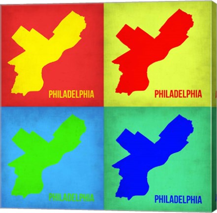 Framed Philadelphia Pop Art Map 1 Print