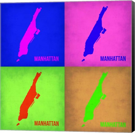 Framed New York Pop Art Map 1 Print