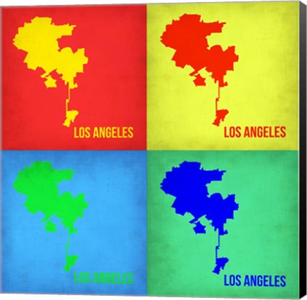 Framed Los Angeles Pop Art Map 1 Print