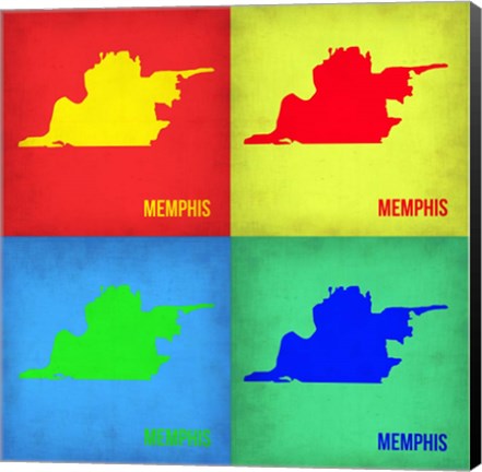 Framed Memphis Pop Art Map 1 Print