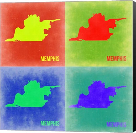 Framed Memphis Pop Art Map 2 Print