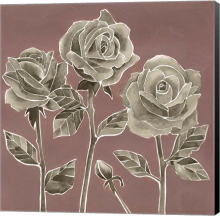 Framed Marsala Roses II Print