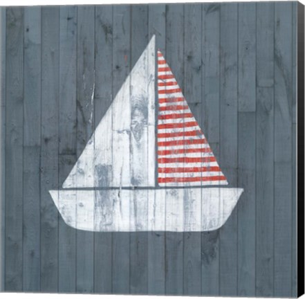 Framed Nautical Plank I Print