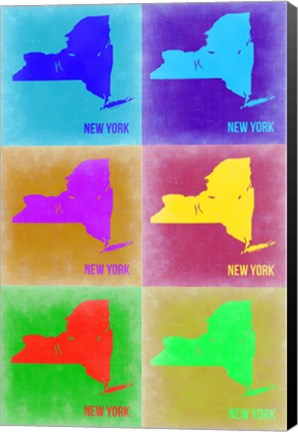 Framed New York Pop Art Map 2 Print