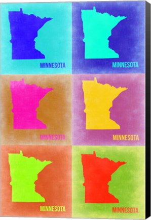 Framed Minnesota Pop Art Map 2 Print