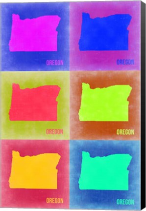 Framed Oregon Pop Art Map 2 Print