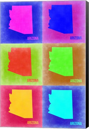 Framed Arizona Pop Art Map 2 Print