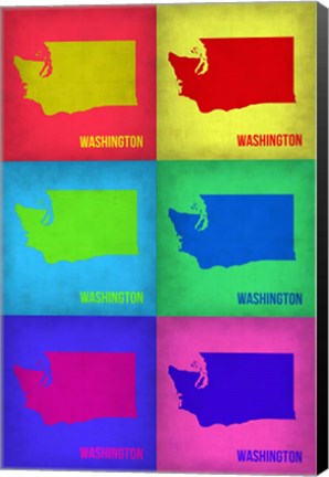 Framed Washington Pop Art Map 1 Print