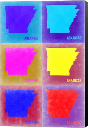 Framed Arkansas Pop Art Map 2 Print