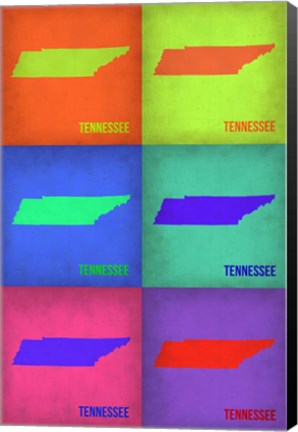 Framed Tennesse Pop Art Map 1 Print