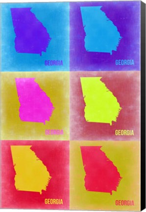 Framed Georgia Pop Art Map 2 Print