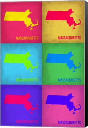 Framed Massachusetts Pop Art Map 1 Print