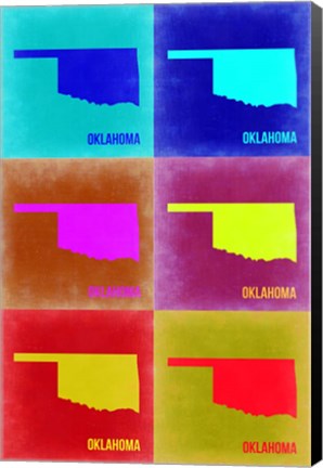 Framed Oklahoma Pop Art Map 2 Print