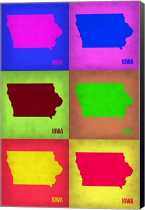 Framed Iowa Pop Art Map 2 Print