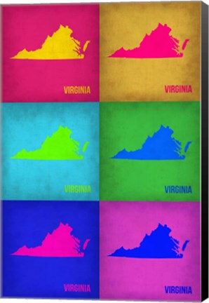 Framed Virginia Pop Art Map 1 Print