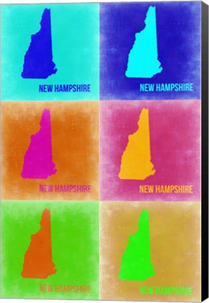 Framed New Hampshire Pop Art Map 2 Print