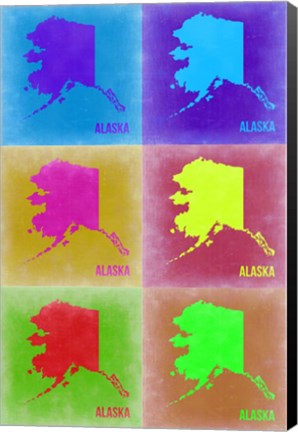 Framed Alaska Pop Art Map 2 Print