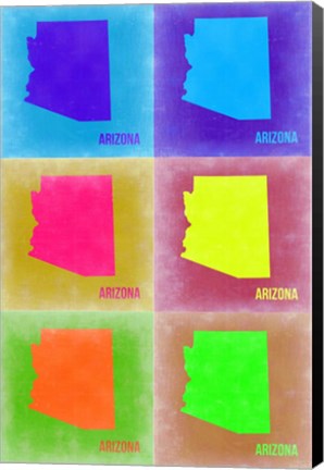 Framed Arizona Pop Art Map 3 Print