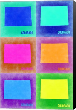 Framed Colorado Pop Art Map 2 Print