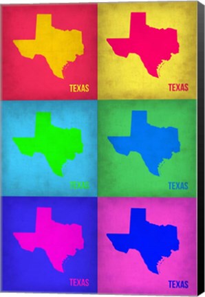 Framed Texas Pop Art Map 1 Print