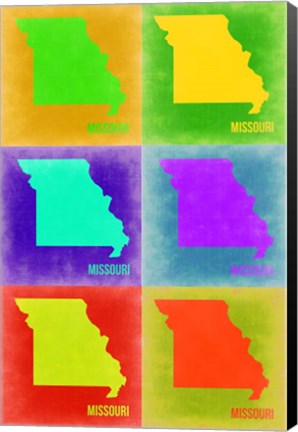 Framed Missouri Pop Art Map 2 Print