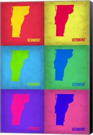 Framed Vermont Pop Art Map 1 Print