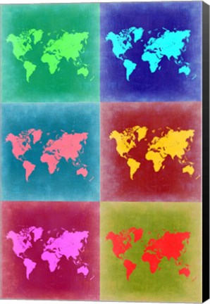 Framed World Map Pop Art 4 Print