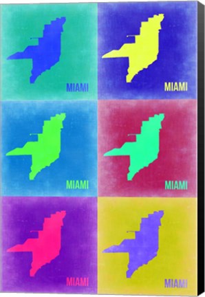 Framed Miami Pop Art Map 3 Print