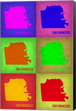 Framed San Francisco Pop Art Map 3 Print
