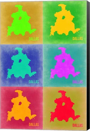 Framed Dallas Pop Art Map 3 Print