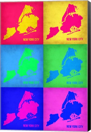 Framed New York City Pop Art Map 3 Print