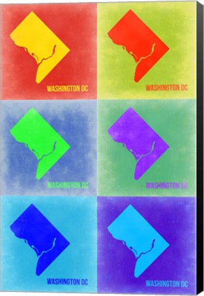 Framed Washington DC Pop Art Map 3 Print