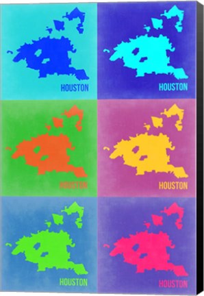 Framed Houston Pop Art Map 3 Print