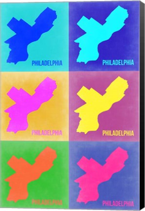 Framed Philadelphia Pop Art Map 3 Print