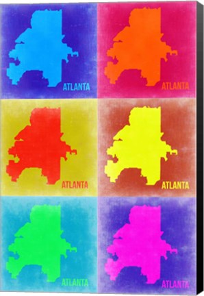 Framed Atlanta Pop Art Map 3 Print