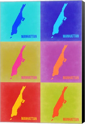 Framed Manhattan Pop Art Map 3 Print