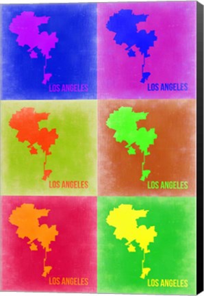 Framed Los Angeles Pop Art Map 3 Print