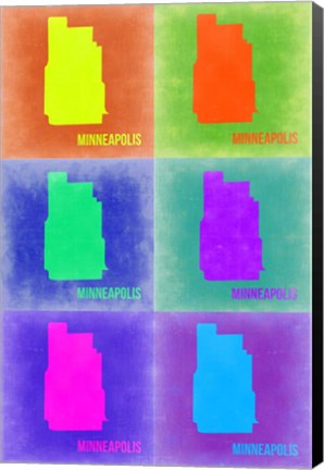 Framed Minneapolis Pop Art Map 3 Print