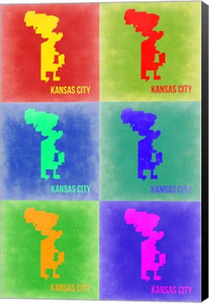 Framed Kansas City Pop Art Map 3 Print