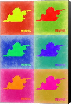 Framed Memphis Pop Art Map 3 Print