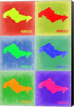 Framed Honolulu  Pop Art Map 3 Print
