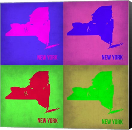 Framed New York Pop Art Map 1 Print