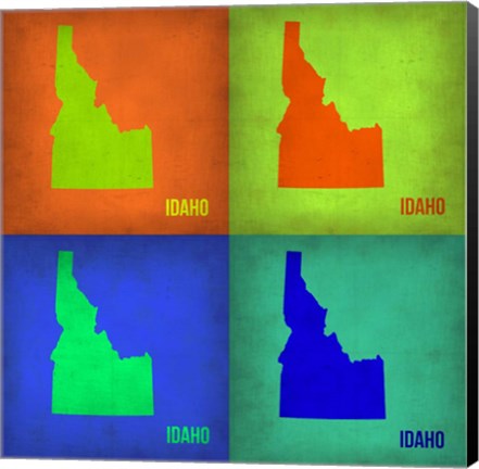 Framed Idaho Pop Art Map 1 Print
