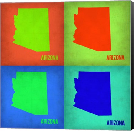 Framed Arizona Pop Art Map1 Print